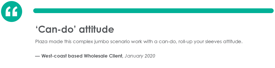 Testimonial from a West Coast-based Region Wholesale Client in January of 2020