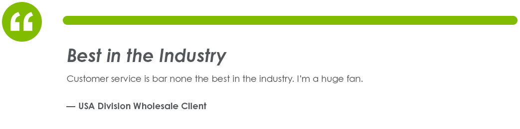 Testimonial from USA Division Wholesale Client