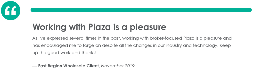 Testimonial from a East Region Wholesale Client in November of 2019